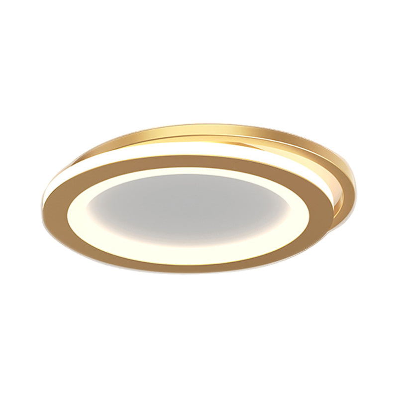 Simple Round/Square Ceiling Mounted Fixture Metal LED Hallway Flush Lighting in Black/Gold Clearhalo 'Ceiling Lights' 'Close To Ceiling Lights' 'Close to ceiling' 'Flush mount' Lighting' 1272365