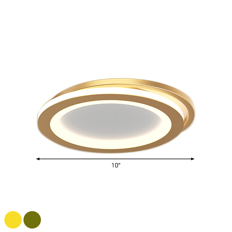 Simple Round/Square Ceiling Mounted Fixture Metal LED Hallway Flush Lighting in Black/Gold Clearhalo 'Ceiling Lights' 'Close To Ceiling Lights' 'Close to ceiling' 'Flush mount' Lighting' 1272366