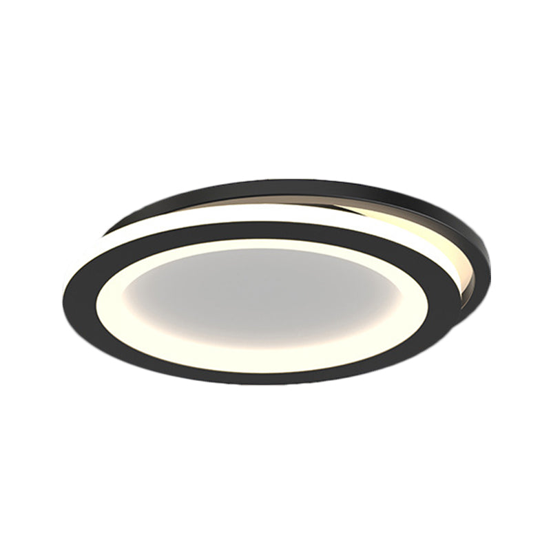 Simple Round/Square Ceiling Mounted Fixture Metal LED Hallway Flush Lighting in Black/Gold Clearhalo 'Ceiling Lights' 'Close To Ceiling Lights' 'Close to ceiling' 'Flush mount' Lighting' 1272370