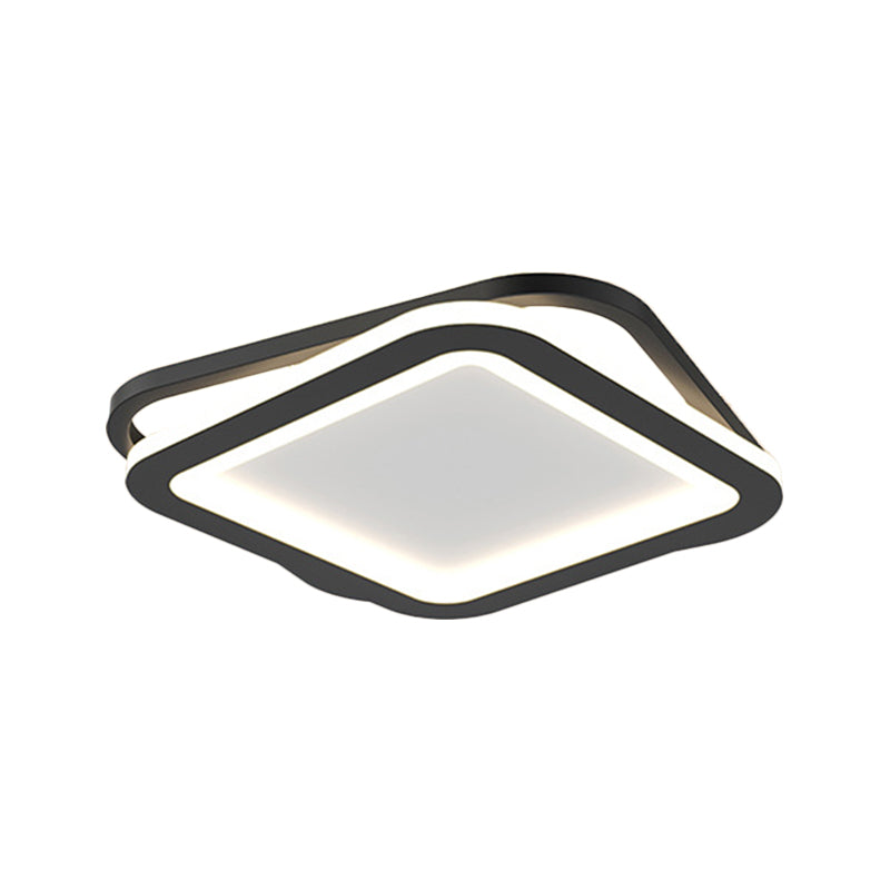 Simple Round/Square Ceiling Mounted Fixture Metal LED Hallway Flush Lighting in Black/Gold Clearhalo 'Ceiling Lights' 'Close To Ceiling Lights' 'Close to ceiling' 'Flush mount' Lighting' 1272379