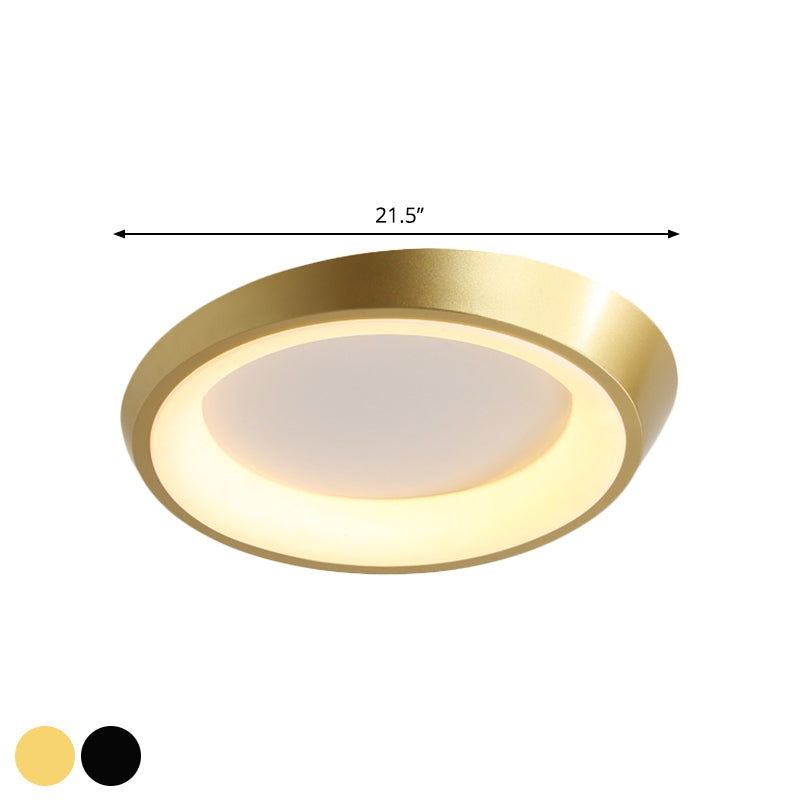 Round Bedroom Flush Mounted Light Metallic LED Modernist Flush Lamp Fixture in Gold/Coffee, Warm/White Light Clearhalo 'Ceiling Lights' 'Close To Ceiling Lights' 'Close to ceiling' 'Flush mount' Lighting' 1272383
