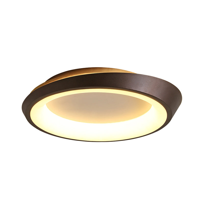 Round Bedroom Flush Mounted Light Metallic LED Modernist Flush Lamp Fixture in Gold/Coffee, Warm/White Light Clearhalo 'Ceiling Lights' 'Close To Ceiling Lights' 'Close to ceiling' 'Flush mount' Lighting' 1272387