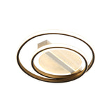 Dual Ring Flush Light Fixture Simplicity Metal White and Gold LED Flush Mounted Lamp in Warm/White Light, 16"/19.5" W