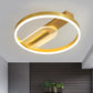Gold/Coffee Circle Frame Flush Lighting Modern LED Metallic Flush Mounted Lamp Fixture, Warm/White Light Clearhalo 'Ceiling Lights' 'Close To Ceiling Lights' 'Close to ceiling' 'Flush mount' Lighting' 1272427