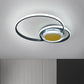 Black/Gold Hoop Flush Lighting Contemporary LED Metallic Ceiling Flush Mount for Bedroom, 14"/18" W Clearhalo 'Ceiling Lights' 'Close To Ceiling Lights' 'Close to ceiling' 'Flush mount' Lighting' 1272469