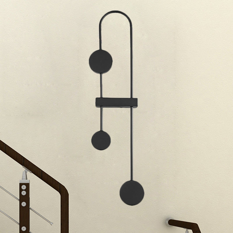 Black/Gold Arched Sconce Minimalism 3 Heads Metal LED Wall Mounted Light Fixture, Warm/White Light Clearhalo 'Cast Iron' 'Glass' 'Industrial' 'Modern wall lights' 'Modern' 'Tiffany' 'Traditional wall lights' 'Wall Lamps & Sconces' 'Wall Lights' Lighting' 1272593