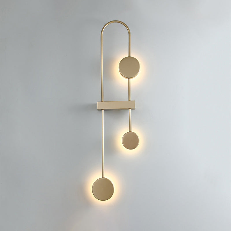 Black/Gold Arched Sconce Minimalism 3 Heads Metal LED Wall Mounted Light Fixture, Warm/White Light Clearhalo 'Cast Iron' 'Glass' 'Industrial' 'Modern wall lights' 'Modern' 'Tiffany' 'Traditional wall lights' 'Wall Lamps & Sconces' 'Wall Lights' Lighting' 1272599