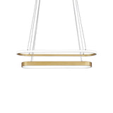 Nordic 2-Layer Oval Chandelier Lamp Metal LED Restaurant Pendant Lamp Kit in Black/Gold, Warm/White Light Clearhalo 'Ceiling Lights' 'Chandeliers' 'Modern Chandeliers' 'Modern' Lighting' 1272631