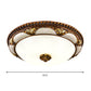 14"/16"/19.5" W LED Ceiling Lamp Traditional Floral Cream Glass Flush Mount Light Fixture in Brass Clearhalo 'Ceiling Lights' 'Close To Ceiling Lights' 'Close to ceiling' 'Flush mount' Lighting' 1272687