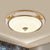 Bowl Shaped LED Flush Light Fixture Minimalist Brass Opaline Glass Ceiling Lamp, 14"/16"/19.5" Wide