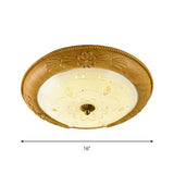 Round Dining Room LED Flush Mount Minimalistic Milk Glass Yellow-Brown Ceiling Lighting, 14"/16"/19.5" Wide Clearhalo 'Ceiling Lights' 'Close To Ceiling Lights' 'Close to ceiling' 'Flush mount' Lighting' 1272790