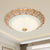 Gold Scalloped Bowl Flush Light Traditional Frosted Glass Hotel LED Ceiling Mounted Lamp, 14"/16"/19.5" Wide