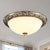 Brass Finish 2-Head Ceiling Mount Light Antique Style Frosted Glass Dome Flush Mount, 13"/15"/19.5" Wide