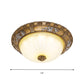 LED Ceiling Mounted Light with Bowl Shade Tan Glass Traditional Bedroom Flush Lamp in Brown, 14"/16"/19.5" Width Clearhalo 'Ceiling Lights' 'Close To Ceiling Lights' 'Close to ceiling' 'Flush mount' Lighting' 1273010