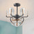 3 Blades Cattail Leaf Shape Pendant Fan Light Modernism Acrylic 23.5" Wide 9 Heads Black Semi Flush Mount Black Clearhalo 'Ceiling Fans with Lights' 'Ceiling Fans' 'Modern Ceiling Fans' 'Modern' Lighting' 1273169
