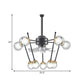 Sphere Parlour Hanging Fan Light Clear Glass 10 Heads 25.5" Width Modernism 4-Blade Semi Flush in Black Clearhalo 'Ceiling Fans with Lights' 'Ceiling Fans' 'Modern Ceiling Fans' 'Modern' Lighting' 1273201