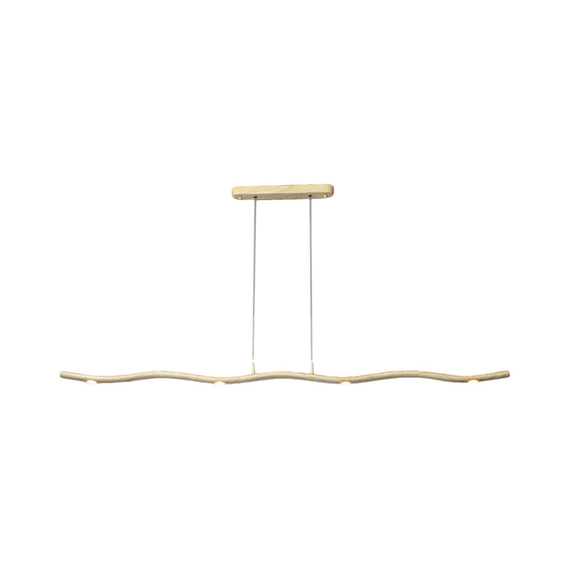 Gold/Wood Waving Line Suspension Light Simple LED Metallic Ceiling Chandelier in Warm/White Light Clearhalo 'Ceiling Lights' 'Chandeliers' 'Modern Chandeliers' 'Modern' Lighting' 1273210