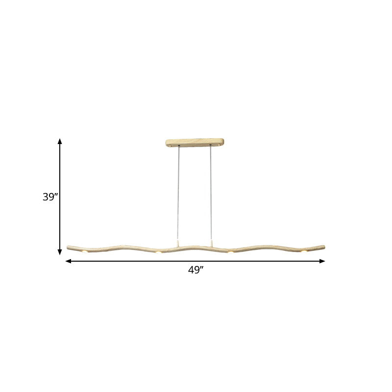 Gold/Wood Waving Line Suspension Light Simple LED Metallic Ceiling Chandelier in Warm/White Light Clearhalo 'Ceiling Lights' 'Chandeliers' 'Modern Chandeliers' 'Modern' Lighting' 1273211