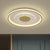 Square/Round Metal Flush Lighting Simplicity 16"/19.5" Width LED Gold Ceiling Lamp Fixture Gold Clearhalo 'Ceiling Lights' 'Close To Ceiling Lights' 'Close to ceiling' 'Flush mount' Lighting' 1273378