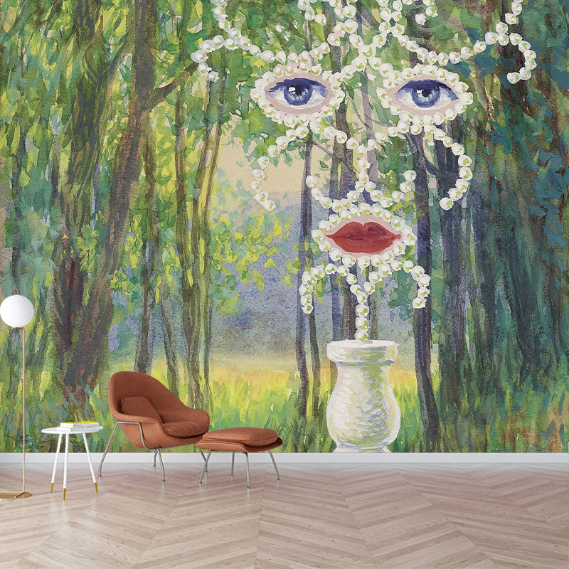 Full-Size Surreal Wall Paper Murals Pastel Color Rene Magritte Sheherazade Painting Wall Decor, Custom Print Clearhalo 'Wall Decor' 'Wall Mural' 1273676