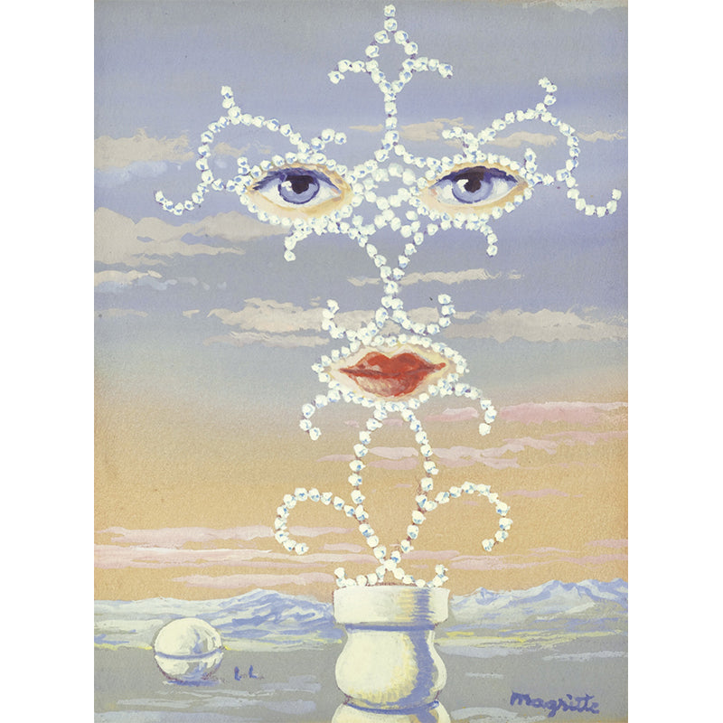 Full-Size Surreal Wall Paper Murals Pastel Color Rene Magritte Sheherazade Painting Wall Decor, Custom Print Clearhalo 'Wall Decor' 'Wall Mural' 1273683