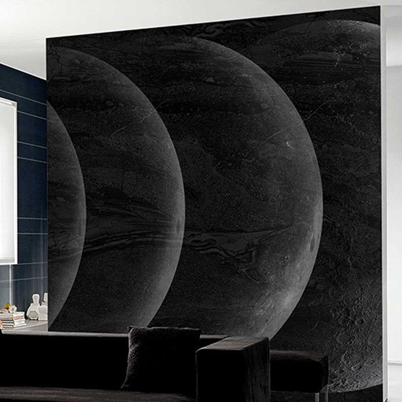 Photography Moon Eclipse Wall Murals Large Size Wall Covering for Bedroom Decoration Black Clearhalo 'Wall Decor' 'Wall Mural' 1273842