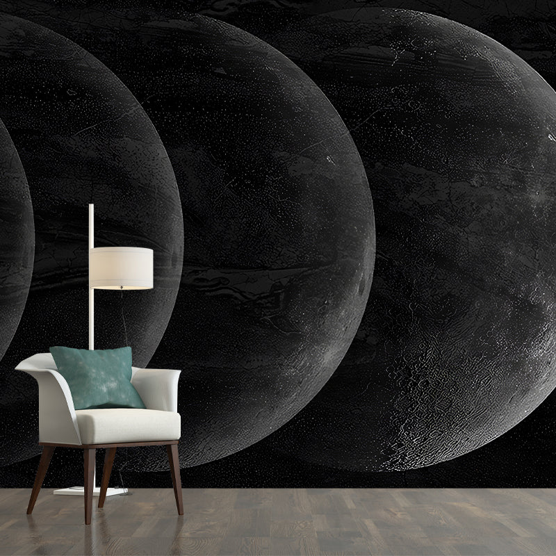 Photography Moon Eclipse Wall Murals Large Size Wall Covering for Bedroom Decoration Clearhalo 'Wall Decor' 'Wall Mural' 1273843