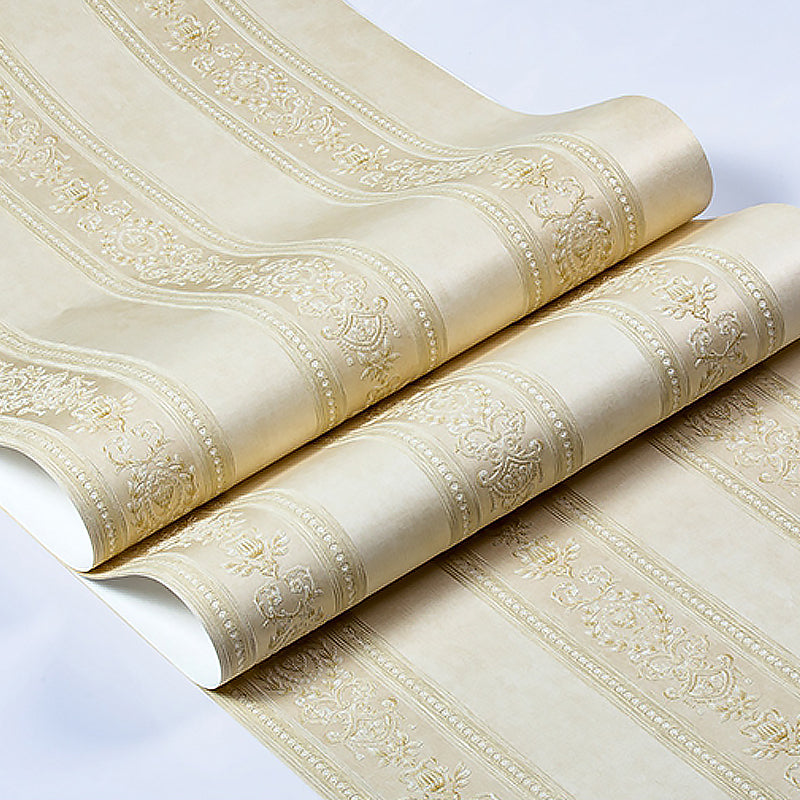 Jacquard Stripe Wallpaper Roll Vintage Embroidered Wall Covering in Pastel Color Clearhalo 'Vintage wall decor' 'Vintage' 'Wallpaper' Wall Decor' 1273868