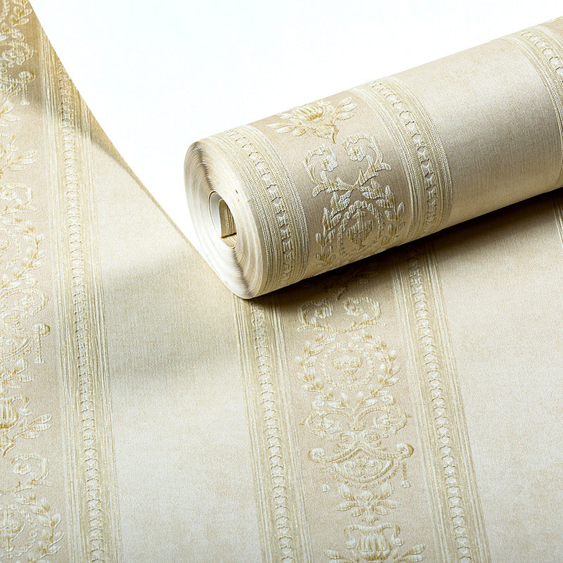 Jacquard Stripe Wallpaper Roll Vintage Embroidered Wall Covering in Pastel Color Clearhalo 'Vintage wall decor' 'Vintage' 'Wallpaper' Wall Decor' 1273869
