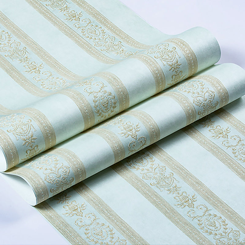Jacquard Stripe Wallpaper Roll Vintage Embroidered Wall Covering in Pastel Color Clearhalo 'Vintage wall decor' 'Vintage' 'Wallpaper' Wall Decor' 1273872