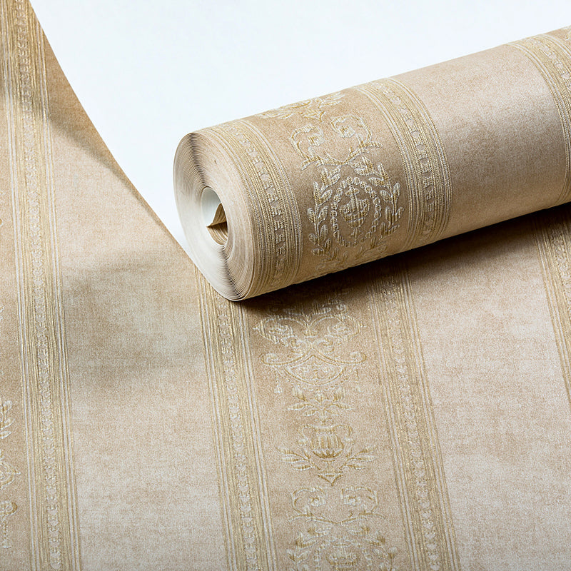 Jacquard Stripe Wallpaper Roll Vintage Embroidered Wall Covering in Pastel Color Clearhalo 'Vintage wall decor' 'Vintage' 'Wallpaper' Wall Decor' 1273879
