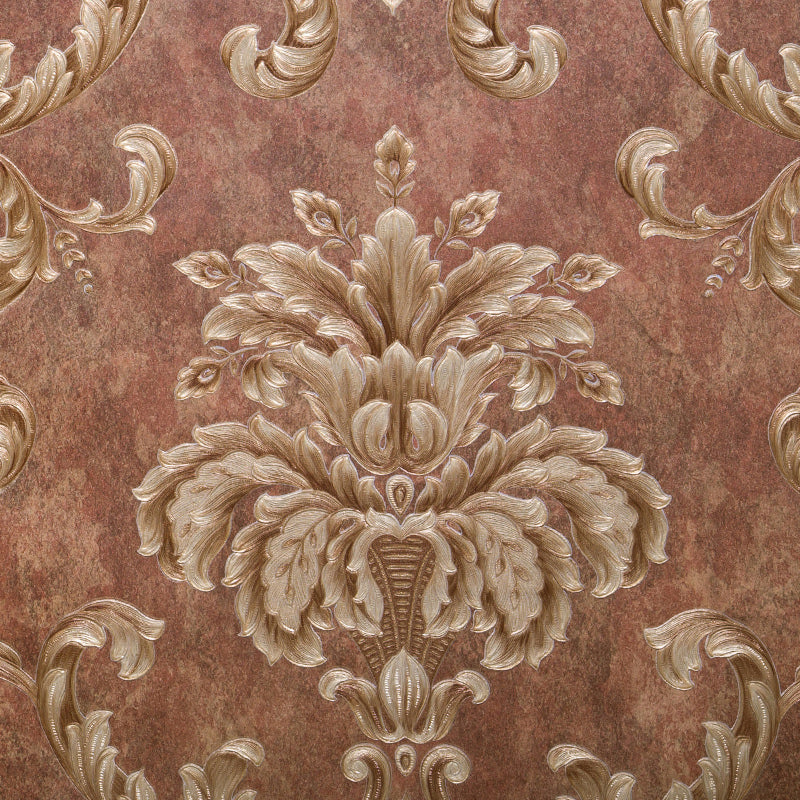 Embossed Stain Resistant Wallpaper European Jacquard Wall Decoration for Living Room Clearhalo 'Vintage wall decor' 'Vintage' 'Wallpaper' Wall Decor' 1274195