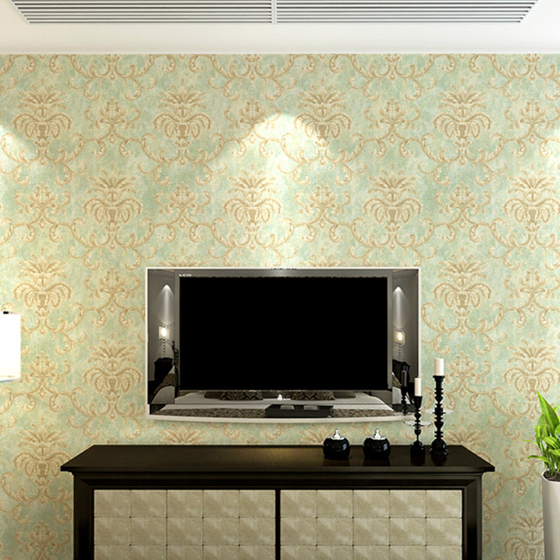 Embossed Stain Resistant Wallpaper European Jacquard Wall Decoration for Living Room Clearhalo 'Vintage wall decor' 'Vintage' 'Wallpaper' Wall Decor' 1274198