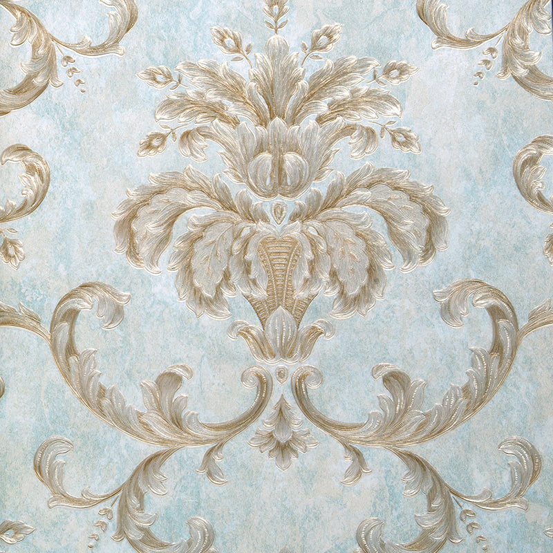 Embossed Stain Resistant Wallpaper European Jacquard Wall Decoration for Living Room Clearhalo 'Vintage wall decor' 'Vintage' 'Wallpaper' Wall Decor' 1274199