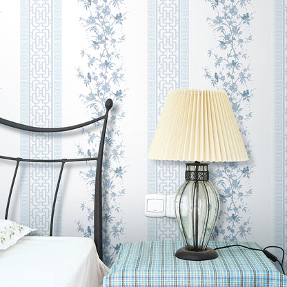 Soft Color Floweret Wallpaper Roll Water-Proof Rustic Style Living Room Wall Art Light Blue Clearhalo 'Country wall decor' 'Rustic' 'Wallpaper' Wall Decor' 1274208