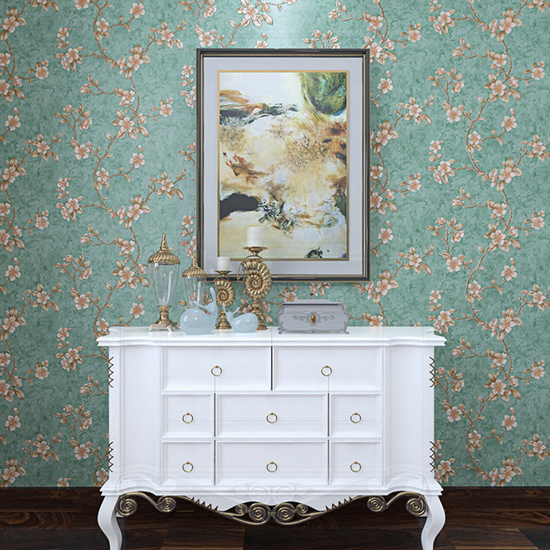 Cottage Blooming Apricot Wallpaper Light-Pink Bedroom Wall Decor, 33' L x 20.5" W Clearhalo 'Country wall decor' 'Rustic' 'Wallpaper' Wall Decor' 1274242