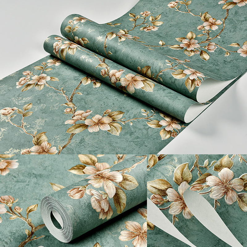 Cottage Blooming Apricot Wallpaper Light-Pink Bedroom Wall Decor, 33' L x 20.5" W Clearhalo 'Country wall decor' 'Rustic' 'Wallpaper' Wall Decor' 1274243