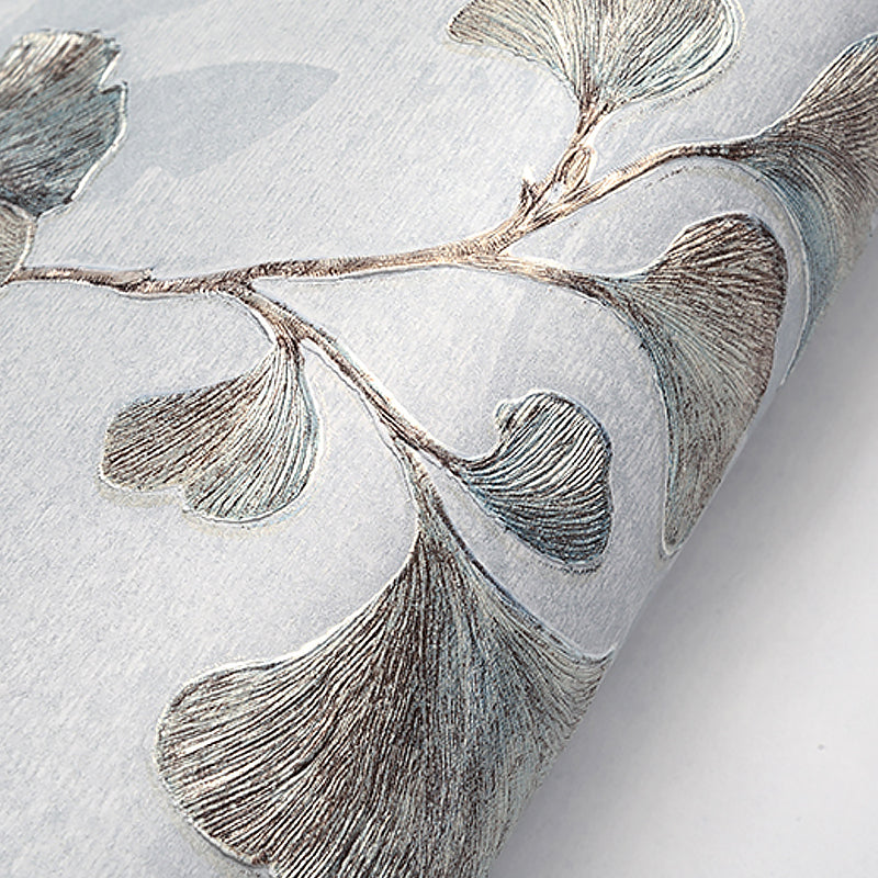 Rural Ginkgo Leaf Wallpaper Roll for Living Room 57.1-sq ft Wall Covering in Pastel Color Clearhalo 'Country wall decor' 'Rustic' 'Wallpaper' Wall Decor' 1274275