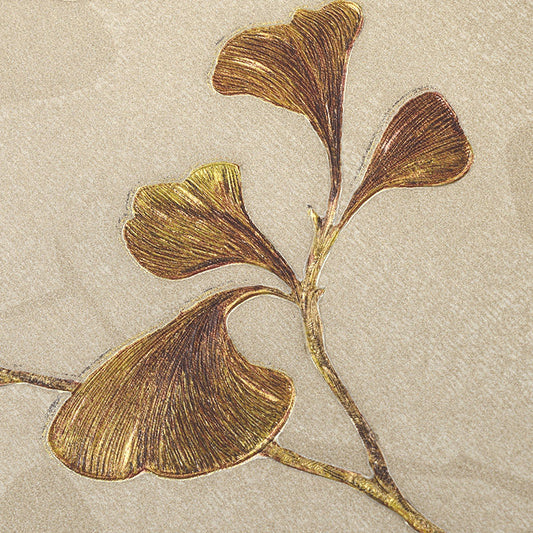 Rural Ginkgo Leaf Wallpaper Roll for Living Room 57.1-sq ft Wall Covering in Pastel Color Golden Clearhalo 'Country wall decor' 'Rustic' 'Wallpaper' Wall Decor' 1274288