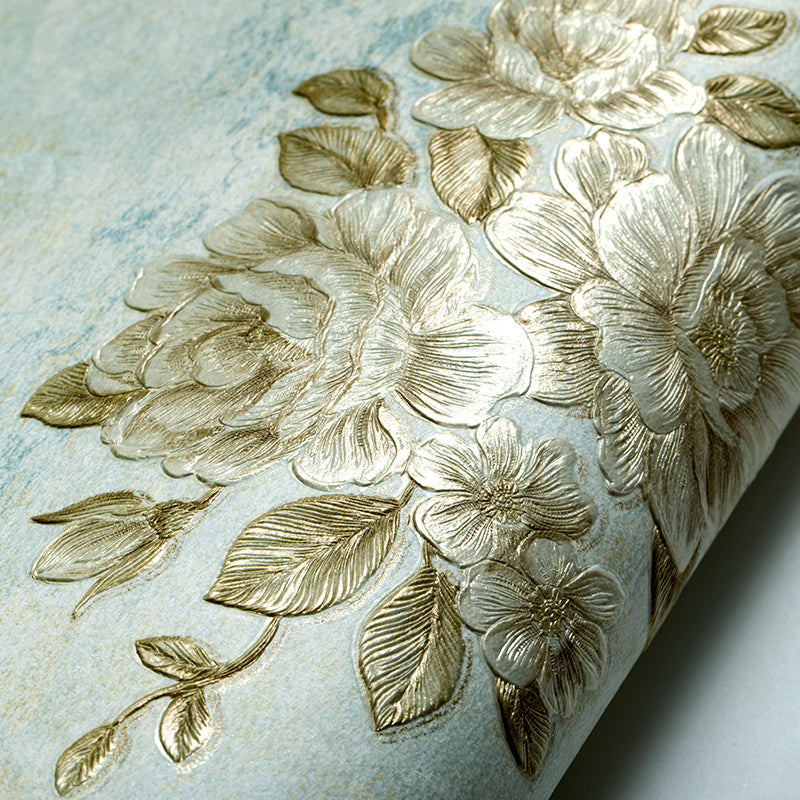 Elegant Blossoming Peony Wallpaper for Bedroom Flower Wall Covering, 33' L x 20.5" W Clearhalo 'Country wall decor' 'Rustic' 'Wallpaper' Wall Decor' 1274323