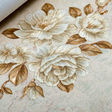 Elegant Blossoming Peony Wallpaper for Bedroom Flower Wall Covering, 33' L x 20.5" W Light Coffee Clearhalo 'Country wall decor' 'Rustic' 'Wallpaper' Wall Decor' 1274325