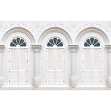 White Arched Window Wallpaper Mural Waterproof Contemporary Living Room Wall Art Clearhalo 'Wall Decor' 'Wall Mural' 1274423