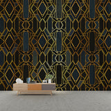 Stain-Resistant Murals Modern Non-Woven Wall Decor with Geometric Pattern for Dining Room
