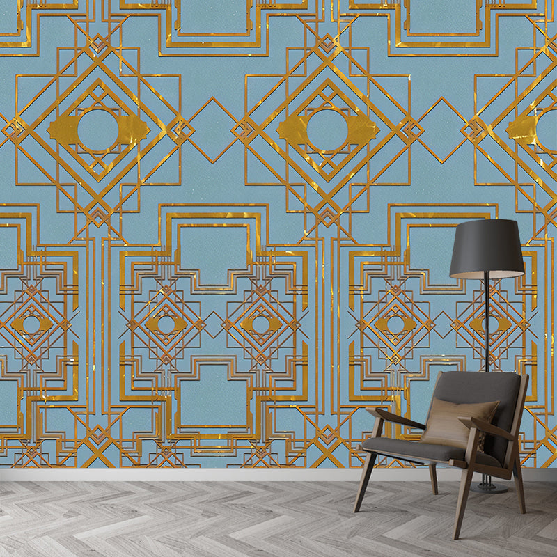 Contemporary Geometric Wall Mural Decal for Living Room Customized Wall Covering in Dark Color Clearhalo 'Wall Decor' 'Wall Mural' 1274466