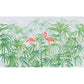 Plants Flamingo Murals Decal Tropical Non-Woven Fabric Wall Art in Green for Bedroom Clearhalo 'Wall Decor' 'Wall Mural' 1274503