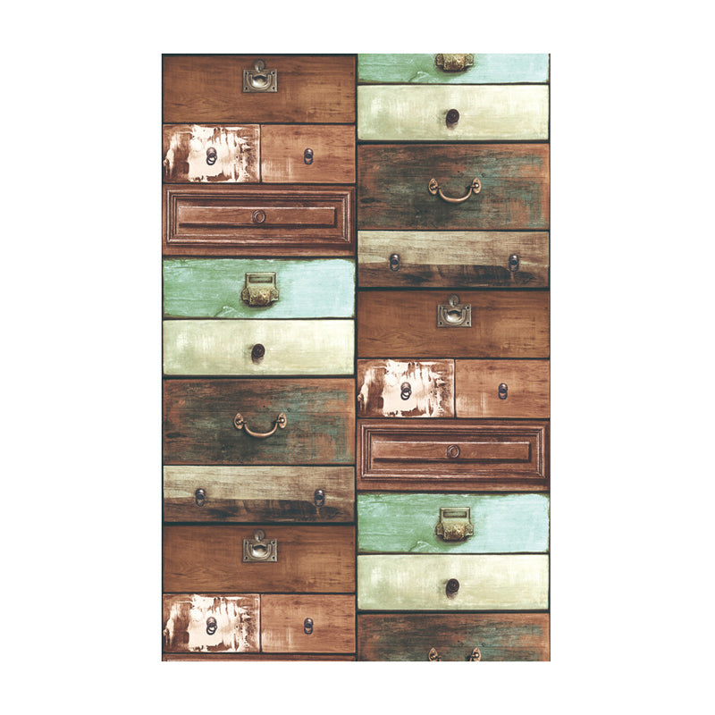 Industrial Wood Box Wallpaper for Restaurant 57.1-sq ft Wall Covering in Dark Color Clearhalo 'Industrial wall decor' 'Industrial' 'Wallpaper' Wall Decor' 1274531