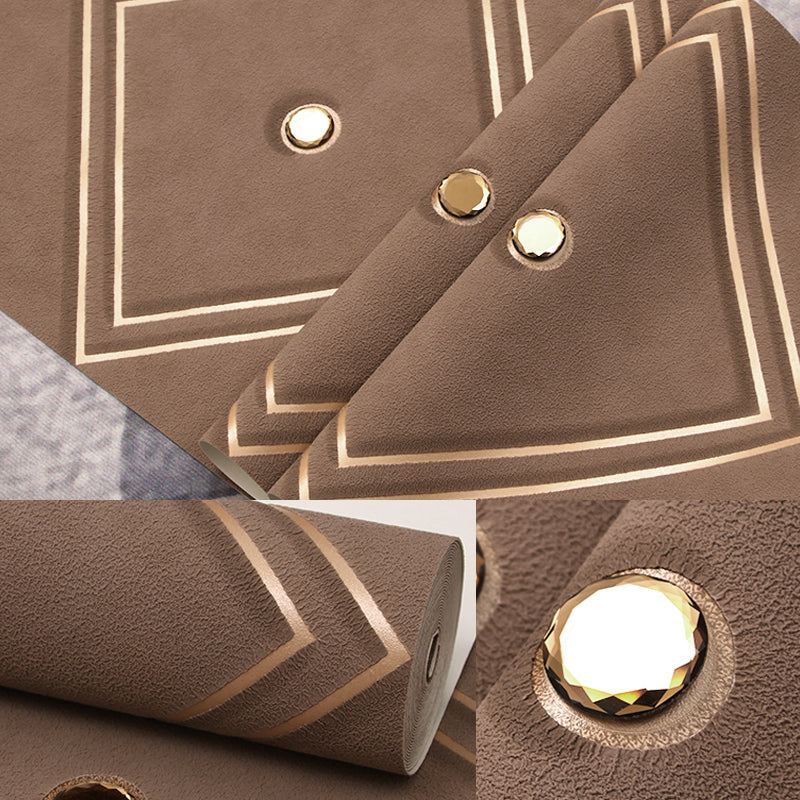 Flock Moisture Resistant Wallpaper Contemporary Trellis Patterned Wall Art for Living Room Clearhalo 'Modern wall decor' 'Modern' 'Wallpaper' Wall Decor' 1274535