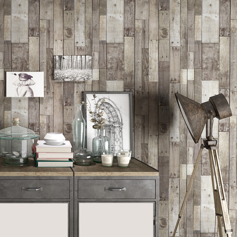 Adhesive Repurposed Wood Wallpaper Removable Industrial Kitchen Wall Decor, 19.4-sq ft Clearhalo 'Industrial wall decor' 'Industrial' 'Wallpaper' Wall Decor' 1274556