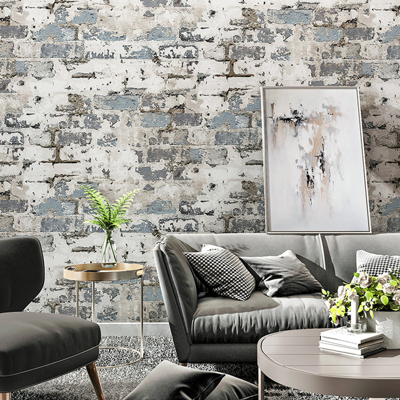 Construction Fade Brick Wallpaper Roll Industrial Non-Woven Wall Art in Light Color Clearhalo 'Industrial wall decor' 'Industrial' 'Wallpaper' Wall Decor' 1274624