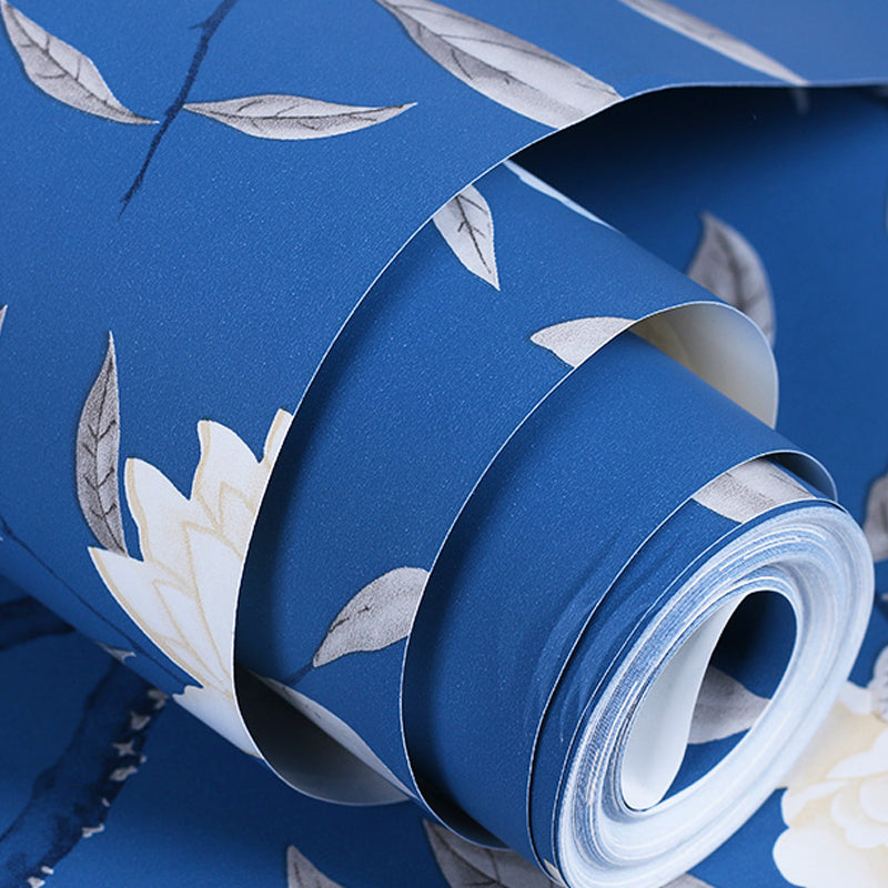 Country Peonies Wallpaper Roll Paper Moisture Resistant Bright Color Wall Covering for Living Room Clearhalo 'Country wall decor' 'Rustic' 'Wallpaper' Wall Decor' 1274675